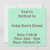 ブラウンモダンレインボー 招待状 (裏面)