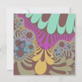 ブラウンモダンレインボー 招待状 (正面)