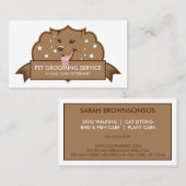 ブラウンモダンレトロ犬 名刺 (正面/裏面)