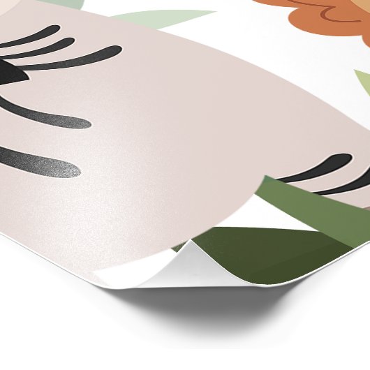 ブラウンモダンワイルドサファリ誕生日ウェルカムサイン フォトプリント (角)