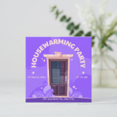 ブラウンモダン引っ越し祝いパーティーパーティの招待状 招待状 (スタンド正面)