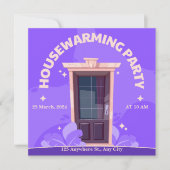 ブラウンモダン引っ越し祝いパーティーパーティの招待状 招待状 (正面)