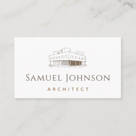 ブラウンモダン描建物建築アーキテクト 名刺