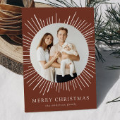 ブラウンモダン日が差すことメリークリスマス2写真 シーズンカード