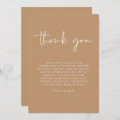 ブラウンモダン男女兼用ベイビーシャワーありがとう 招待状 (正面/裏面)