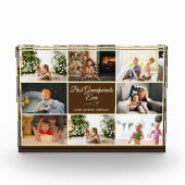 ブラウンモダン祖父母の記念写真贈り物 フォトブロック (正面)