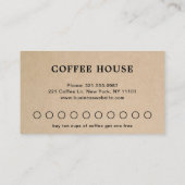 ブラウンモダン素朴シンプルコーヒーかわいい ロイヤリティカード (裏面)