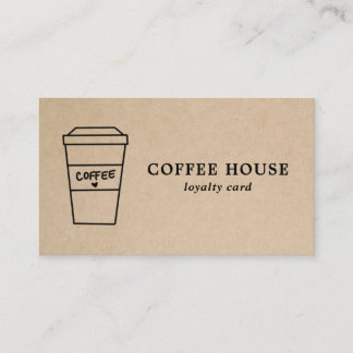 ブラウンモダン素朴シンプルコーヒーかわいい ロイヤリティカード