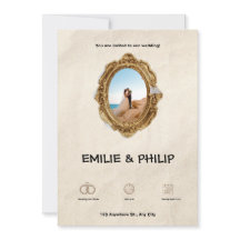 ブラウンモダン結婚式招待状