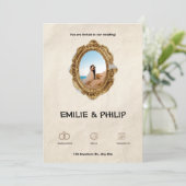 ブラウンモダン結婚式招待状 招待状 (スタンド正面)