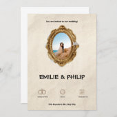 ブラウンモダン結婚式招待状 招待状 (正面/裏面)