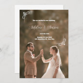 ブラウンモダン結婚式招待状 招待状 (正面/裏面)