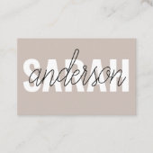 ブラウンモダン美しいパーソナライズされたのユーザー名 名刺 (正面)