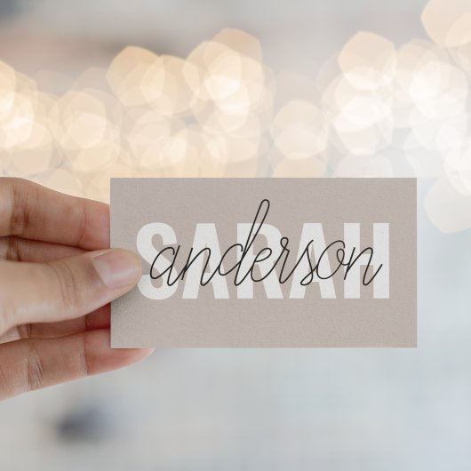 ブラウンモダン美しいパーソナライズされたのユーザー名 名刺