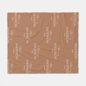 ブラウンモダン自然ファミリー名 フリースブランケット (正面(横))