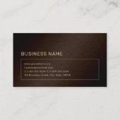 ブラウンモダン金ゴールドカスタムモノグラムプロフェッショナル 名刺 (裏面)