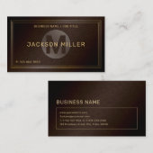 ブラウンモダン金ゴールドカスタムモノグラムプロフェッショナル 名刺 (正面/裏面)