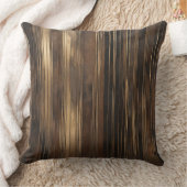 ブラウンモダン金ゴールドストライプ クッション (ブランケット)