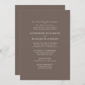 ブラウンモダン2会場両親結婚の 招待状 (正面/裏面)