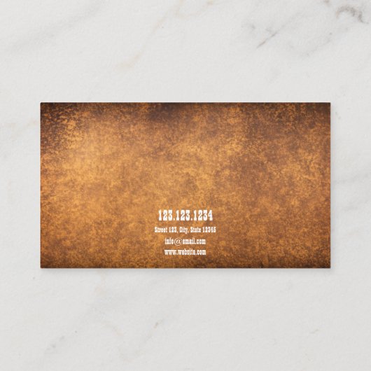 ブラウンモダン&ホワイトホースの写真ウマ科の 名刺 (裏面)