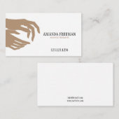 ブラウンモダン&ホワイトマッサージセラピストハンズ 名刺 (正面/裏面)