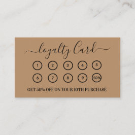 ブラウンモダンQRコードのビジネスロゴ ロイヤリティカード