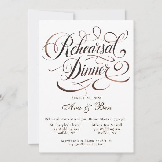 ブラウンモチャムース書道リハーサルディナー 招待状 (正面)