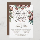 ブラウンモチャ牡丹リハーサルディナー 招待状 (正面/裏面)