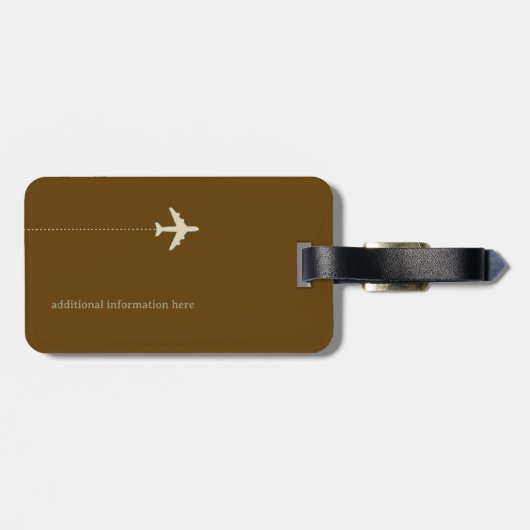 ブラウンモノグラムの飛行機旅行者 ラゲッジタグ (裏面横)