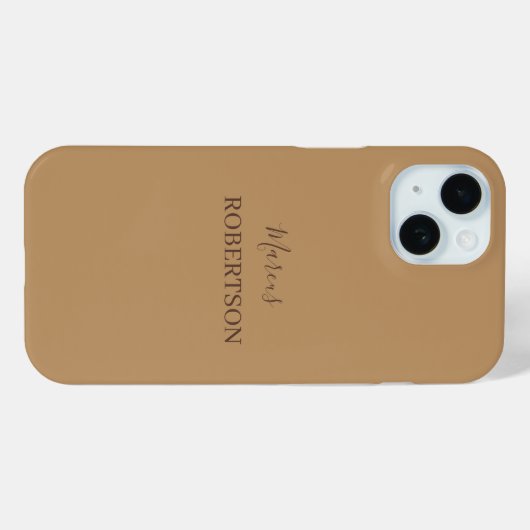 ブラウンモノグラムカリグラフィーミニマリストプロフェッショナル Case-Mate iPhoneケース (裏面 (横))