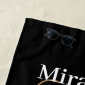 ブラウンモノグラム白黒水玉模様ビーチタオル ビーチタオル (インサイチュ)