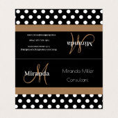 ブラウンモノグラム白黒水玉模様 名刺 (外部フラット)