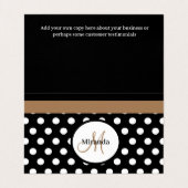 ブラウンモノグラム白黒水玉模様 名刺 (内部フラット)