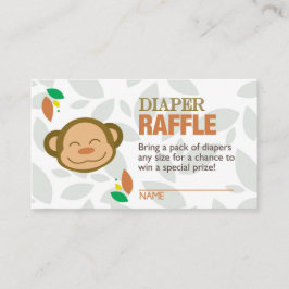 ブラウンモンキーおむつラッフルチケット エンクロージャーカード