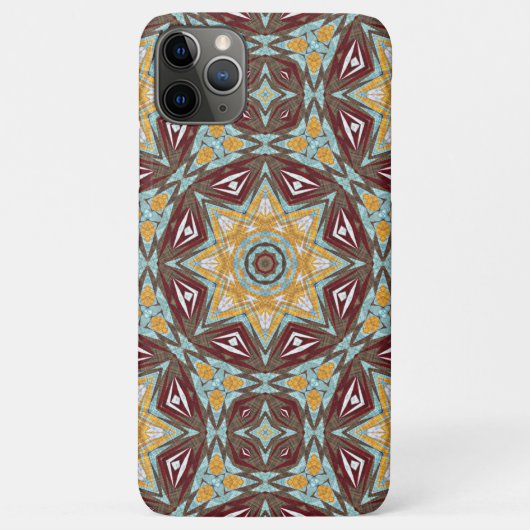 ブラウンユニークイエローターコイズレッド万華鏡のように千変万化するパターンアート Case-Mate iPhoneケース (裏面)