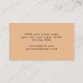 ブラウンユニークオレンジピンクインテリアデザイナー 名刺 (裏面)