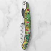 ブラウンユニークトラウト魚の皮 ソムリエナイフ (正面)