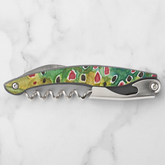 ブラウンユニークトラウト魚の皮 ソムリエナイフ (裏面)