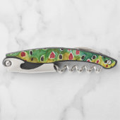 ブラウンユニークトラウト魚の皮 ソムリエナイフ (正面)