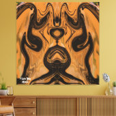 ブラウンユニーク抽象芸術大理石液状ウォールアート キャンバスプリント (インサイチュ (リビング))