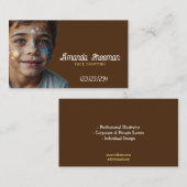 ブラウンユニーク&イエローアーティスト顔絵画ズ 名刺 (正面/裏面)