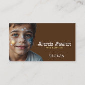 ブラウンユニーク&イエローアーティスト顔絵画ズ 名刺 (正面)