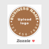 ブラウンラウンドビニールステッカーのビジネス電話番号 シール (シート)