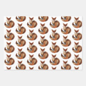 ブラウンラストオレンジクリームキツネ ラッピングペーパーシート (正面)