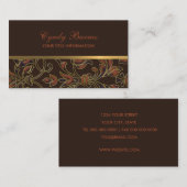 ブラウンラスト金ゴールドダマスク名刺 名刺 (正面/裏面)