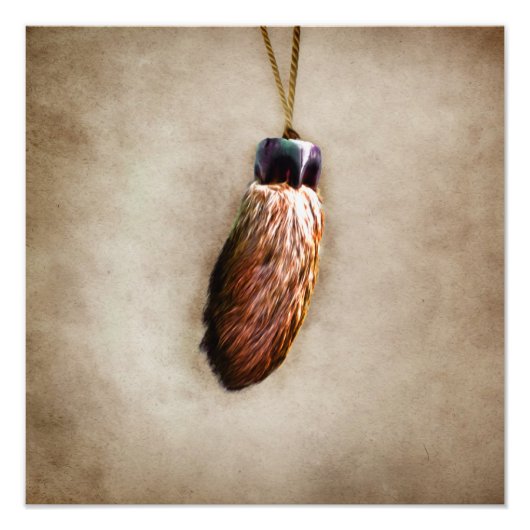 ブラウンラッキーラビットズ足 フォトプリント            (正面)