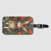 ブラウンラビットレッドチューリップウィリアムインスパイアモリス ラゲッジタグ (正面横)