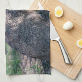 ブラウンラビット、自然で休む キッチンタオル (四つ折り)