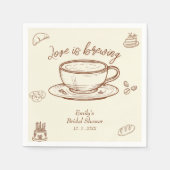 ブラウンラブはブルーイングコーヒーブライダルシャワー スタンダードカクテルナプキン (正面)