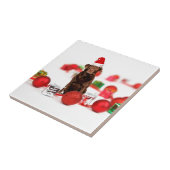 ブラウンラブラドールドッグクリスマスwギフトサンタハット タイル (側面)